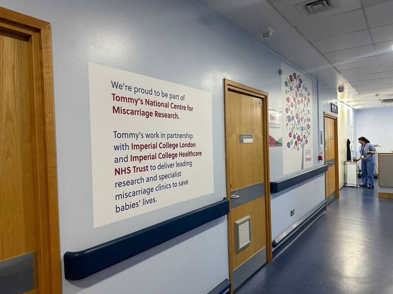 An image of the interior wall graphics for the hospital, which includes informational paragraphs.
